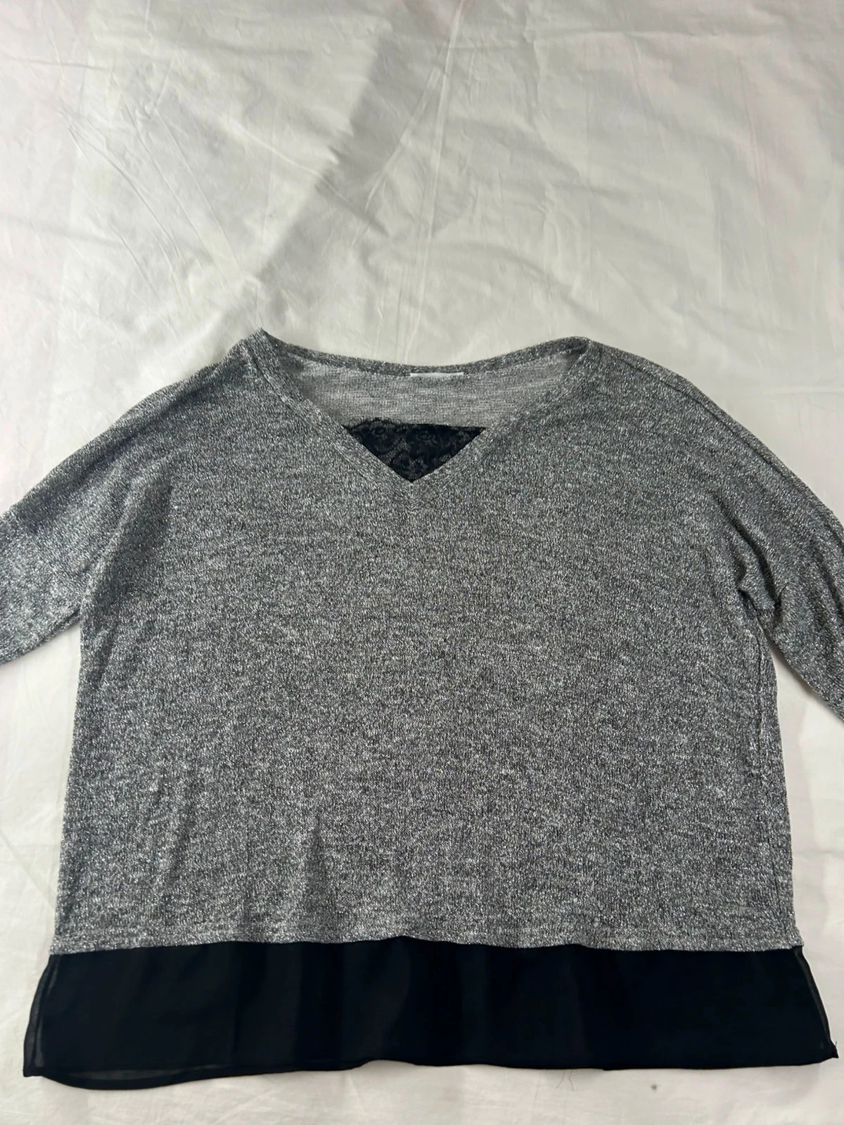 Promod grijs zilveren blouse met lange mouwen – photo 2